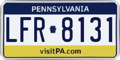 PA license plate LFR8131
