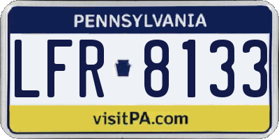 PA license plate LFR8133