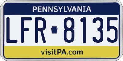 PA license plate LFR8135