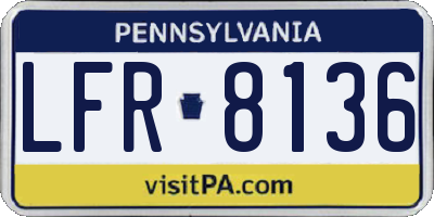 PA license plate LFR8136