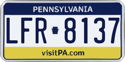 PA license plate LFR8137