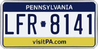 PA license plate LFR8141