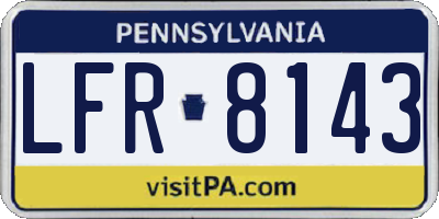 PA license plate LFR8143