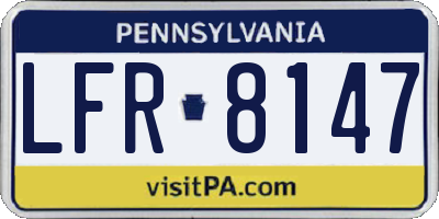 PA license plate LFR8147
