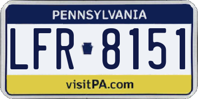 PA license plate LFR8151
