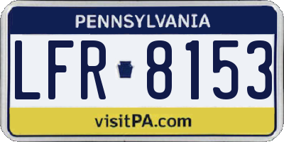 PA license plate LFR8153