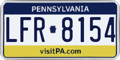 PA license plate LFR8154