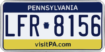 PA license plate LFR8156
