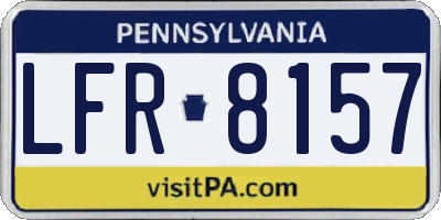PA license plate LFR8157