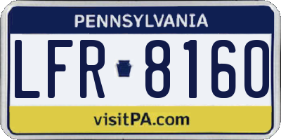 PA license plate LFR8160