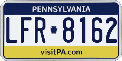 PA license plate LFR8162