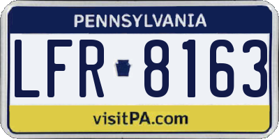 PA license plate LFR8163