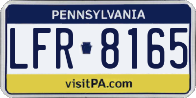 PA license plate LFR8165