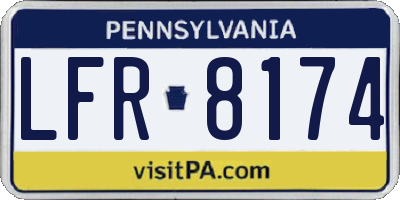 PA license plate LFR8174