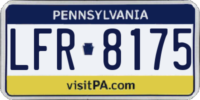 PA license plate LFR8175