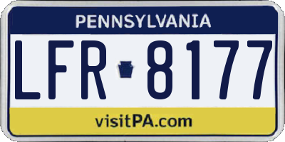 PA license plate LFR8177