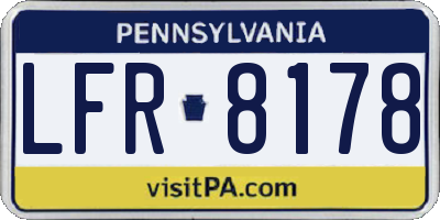 PA license plate LFR8178
