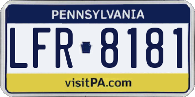 PA license plate LFR8181
