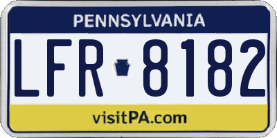 PA license plate LFR8182