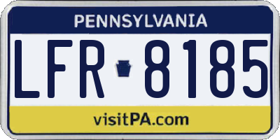PA license plate LFR8185