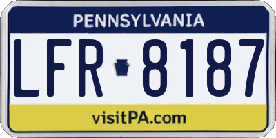PA license plate LFR8187