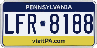 PA license plate LFR8188