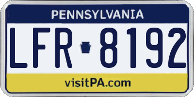 PA license plate LFR8192