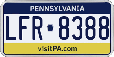 PA license plate LFR8388