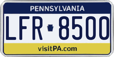 PA license plate LFR8500