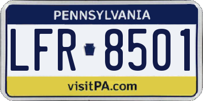 PA license plate LFR8501