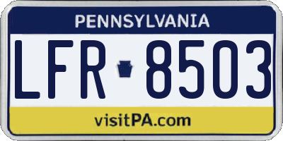 PA license plate LFR8503