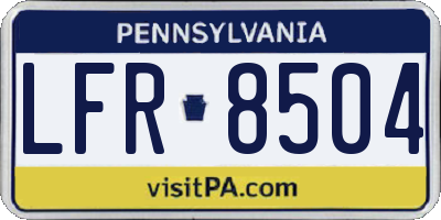 PA license plate LFR8504