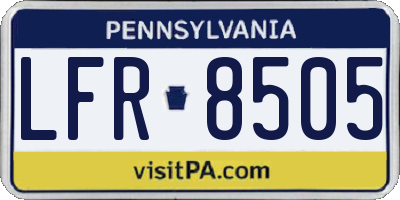PA license plate LFR8505