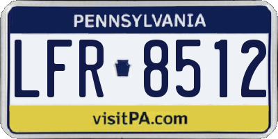 PA license plate LFR8512