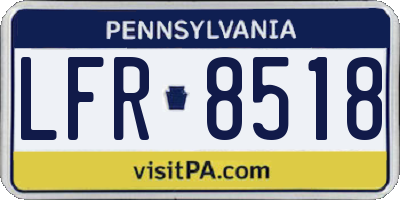 PA license plate LFR8518