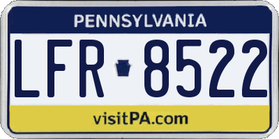 PA license plate LFR8522