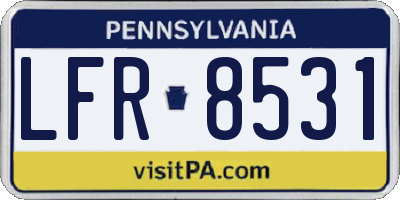 PA license plate LFR8531