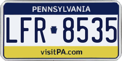 PA license plate LFR8535