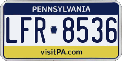 PA license plate LFR8536