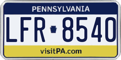 PA license plate LFR8540