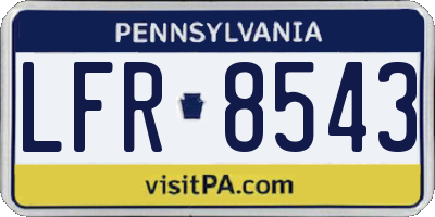 PA license plate LFR8543