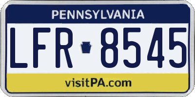 PA license plate LFR8545