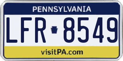 PA license plate LFR8549