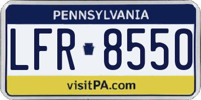 PA license plate LFR8550