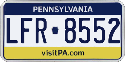 PA license plate LFR8552