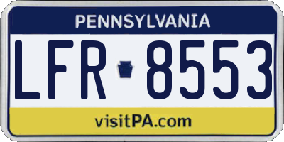 PA license plate LFR8553