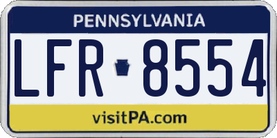PA license plate LFR8554