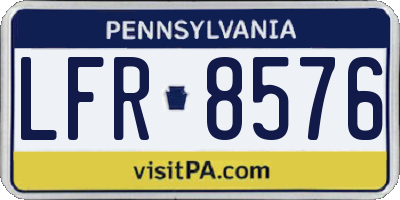 PA license plate LFR8576