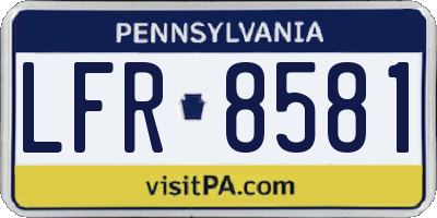 PA license plate LFR8581