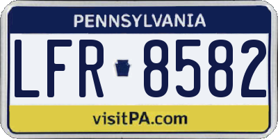 PA license plate LFR8582
